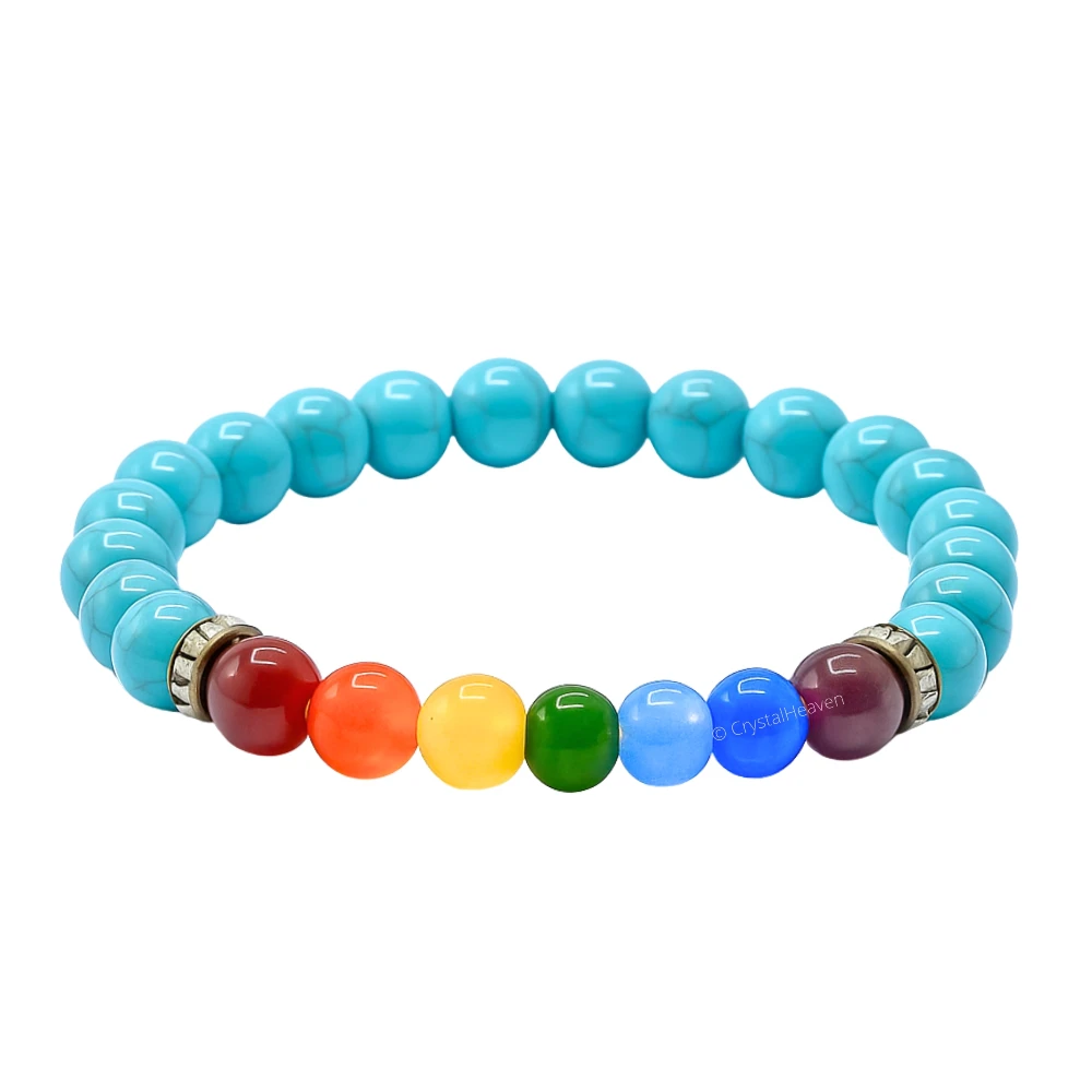 Man Made Turquoise Chakra Bracelet (Elastic)