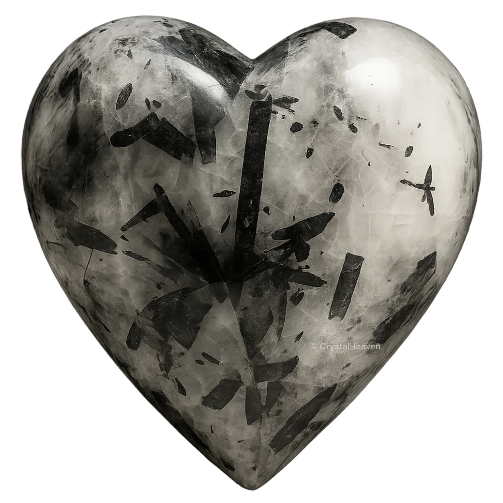Black rutilated quartz Heart