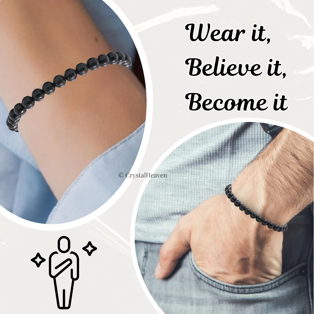 Shungite Healing Crystal Bracelets - 6mm Beads (Adjustable)