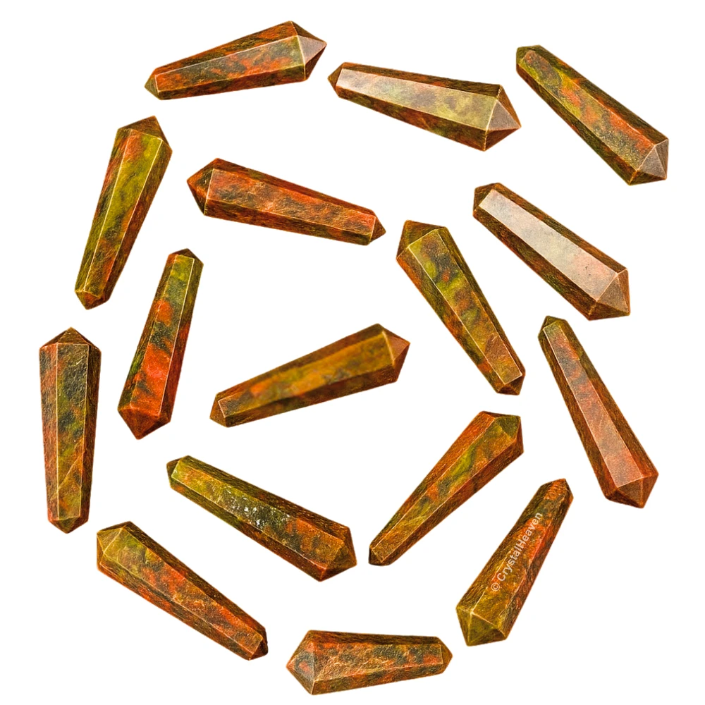 Unakite Pencil Points (Double Terminated) (Set of 10)