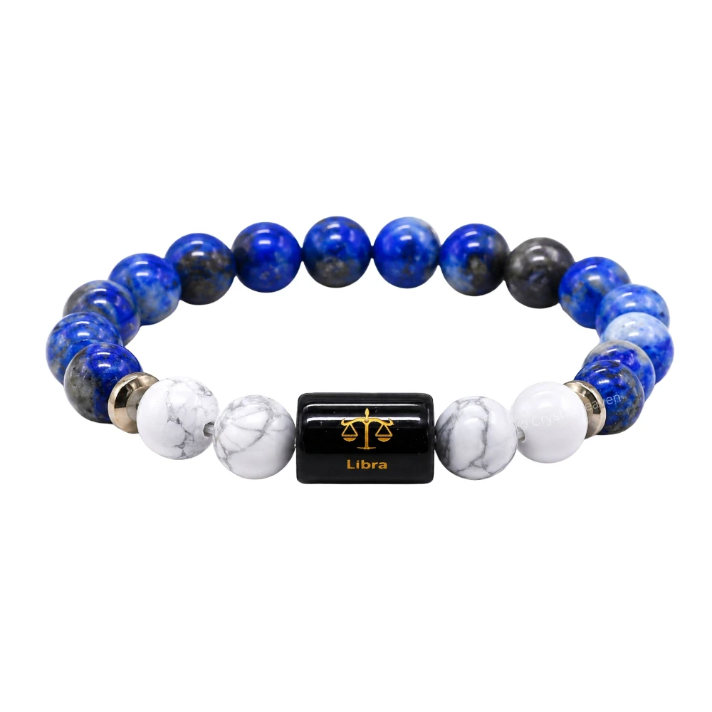 Libra Bracelet (तुला राशि) - Lapis Lazuli & Howlite (Only Bracelet)