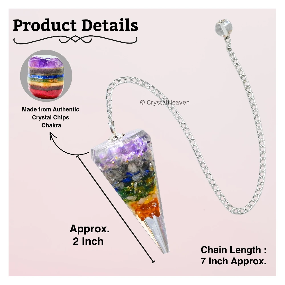 7 Chakra Crystal Orgone Pendulum