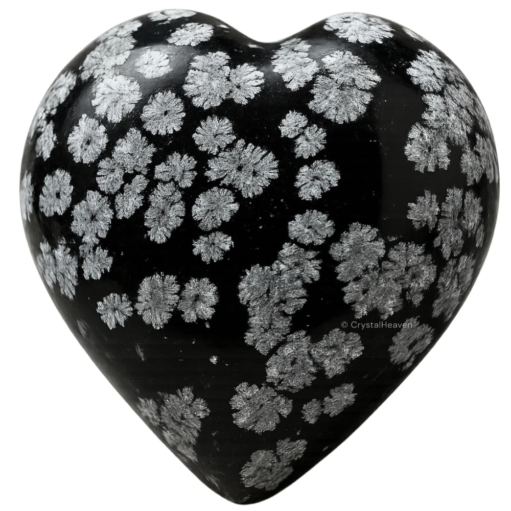 Snowflake Obsidian Heart