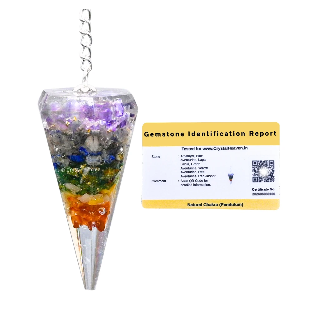 7 Chakra Crystal Orgone Pendulum