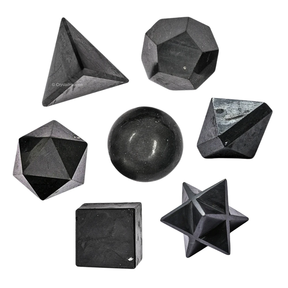 Shungite Platonic Solid - 7 Pcs