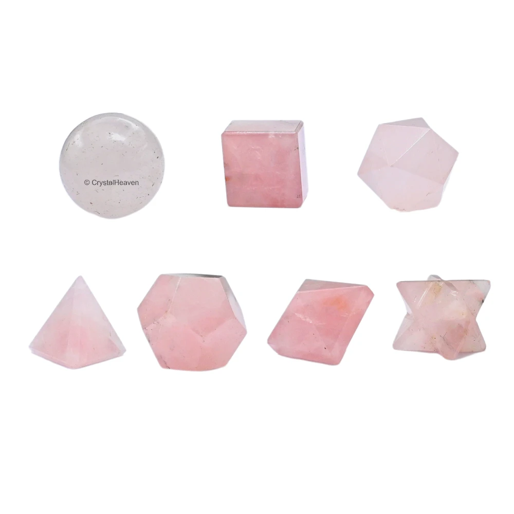 Rose Quartz Platonic Solid - 7 Pcs