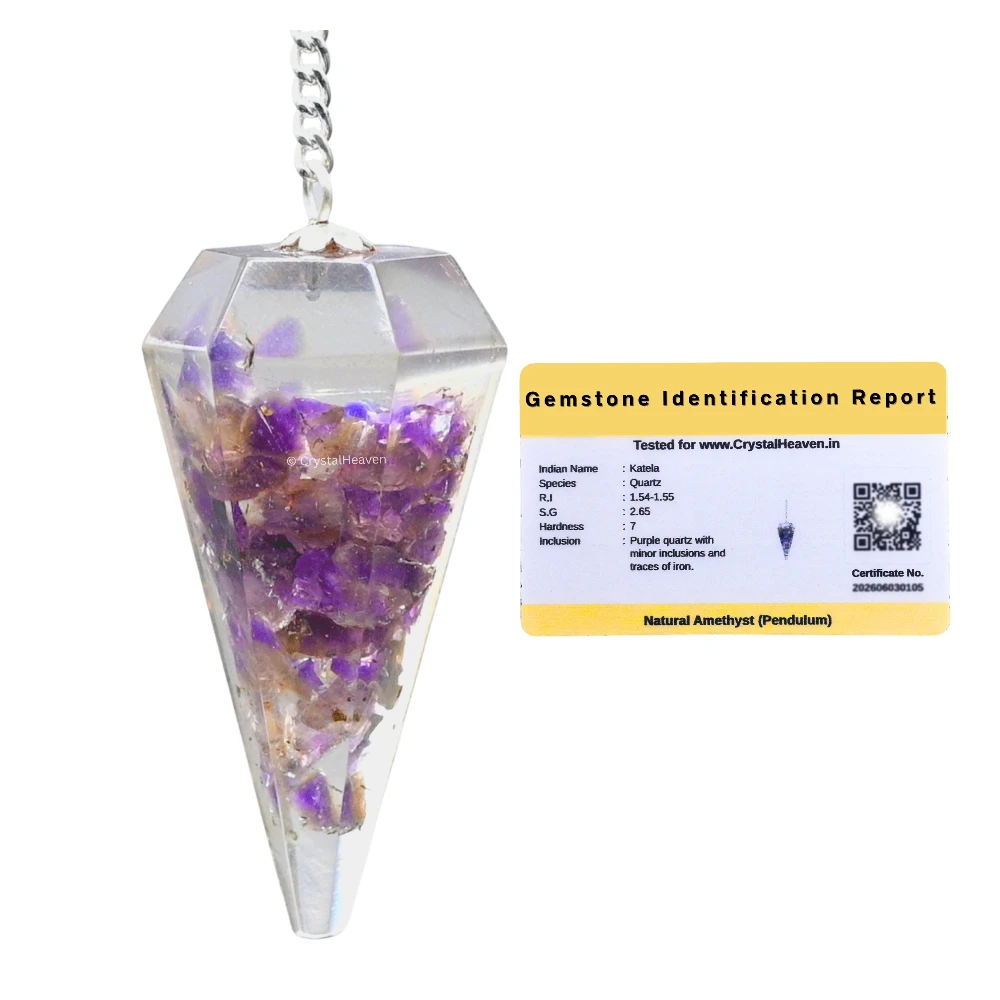 Amethyst Crystal Orgone Pendulum