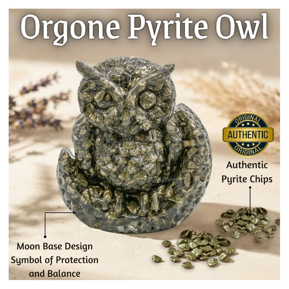 Natural Pyrite Owl