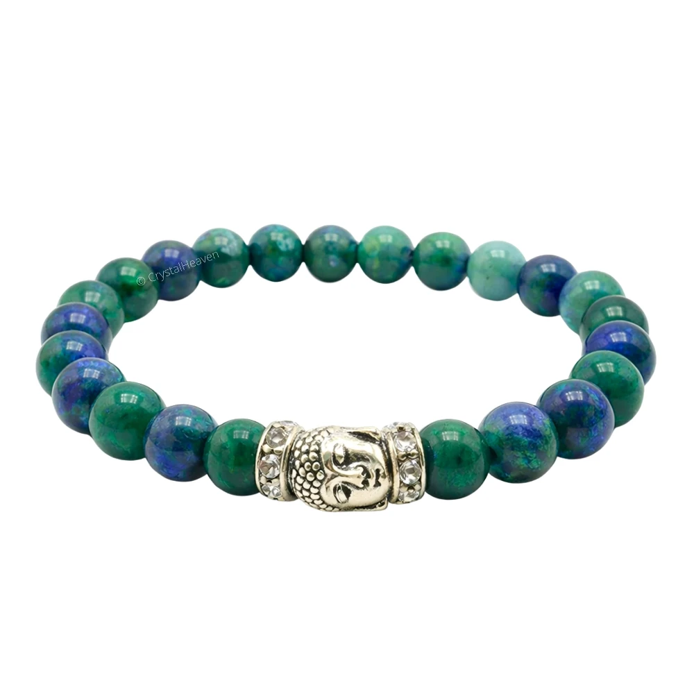 Chrysocolla Lapis Lazuli with Buddha Bracelet (Elastic)