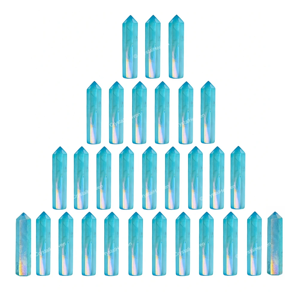 Aqua Aura Quartz Pencil Points (Set of 3)