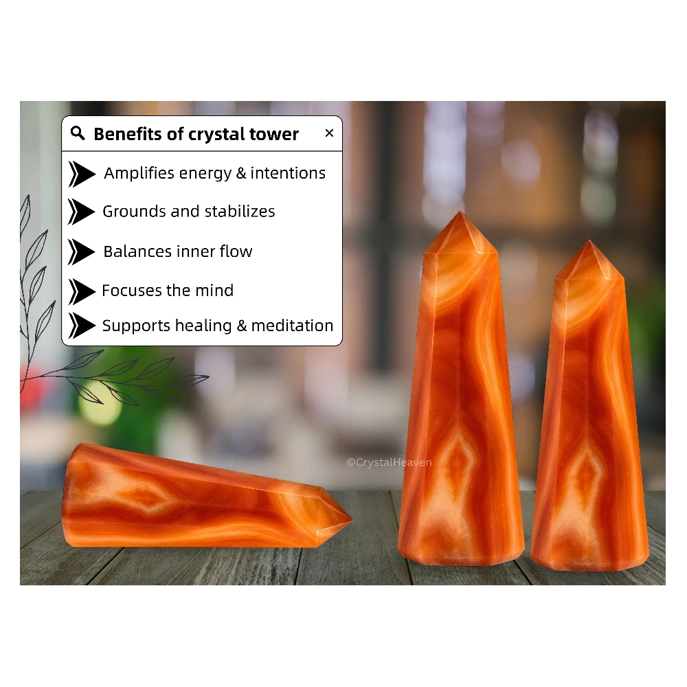 Carnelian Onyx Tower (3" to 4" inch)