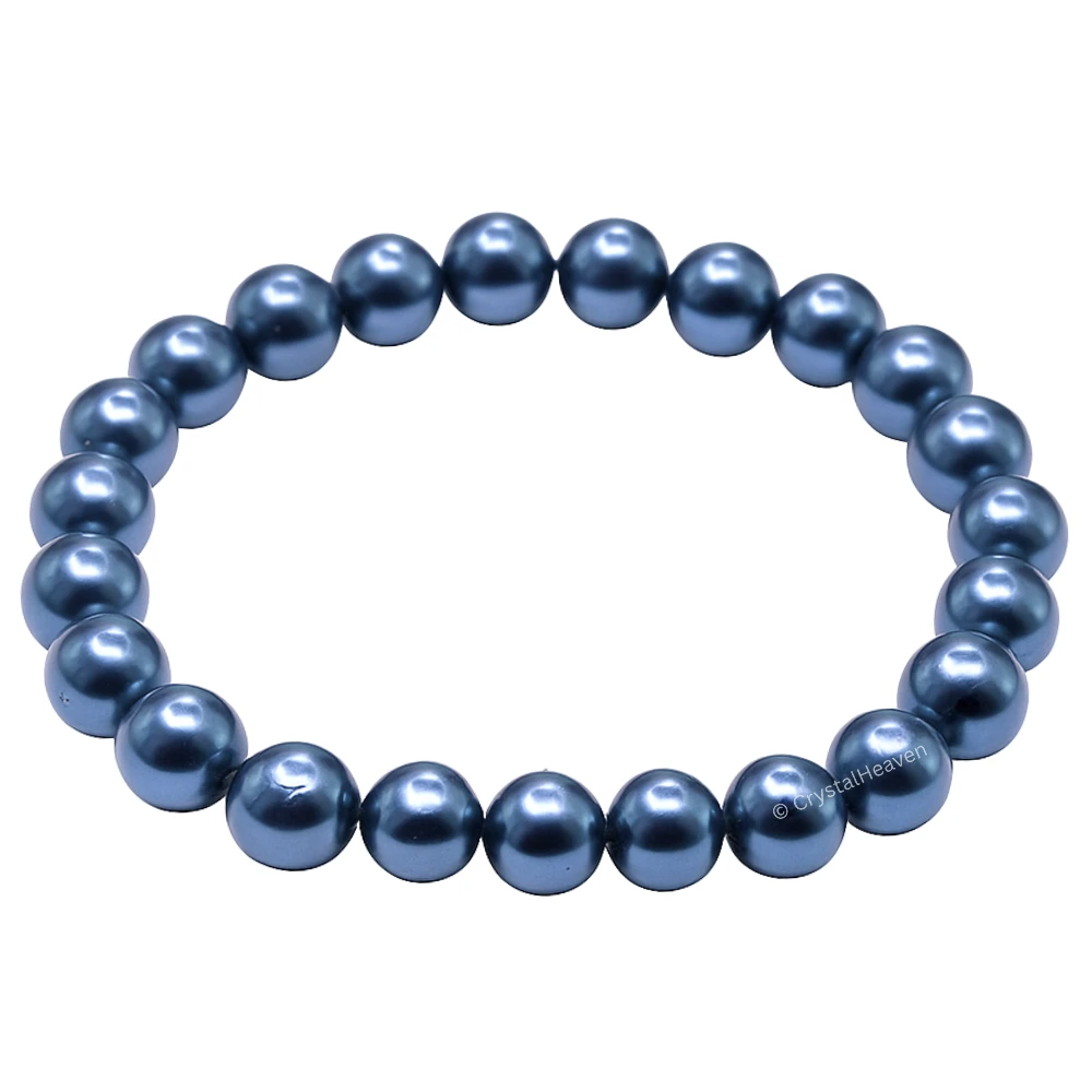 Blue Pearl Bracelet (Elastic)