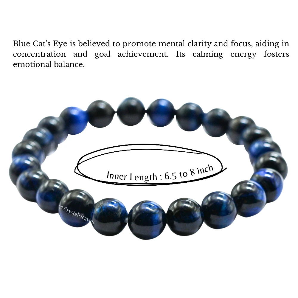 Blue Tiger Eye Bracelet (Elastic)