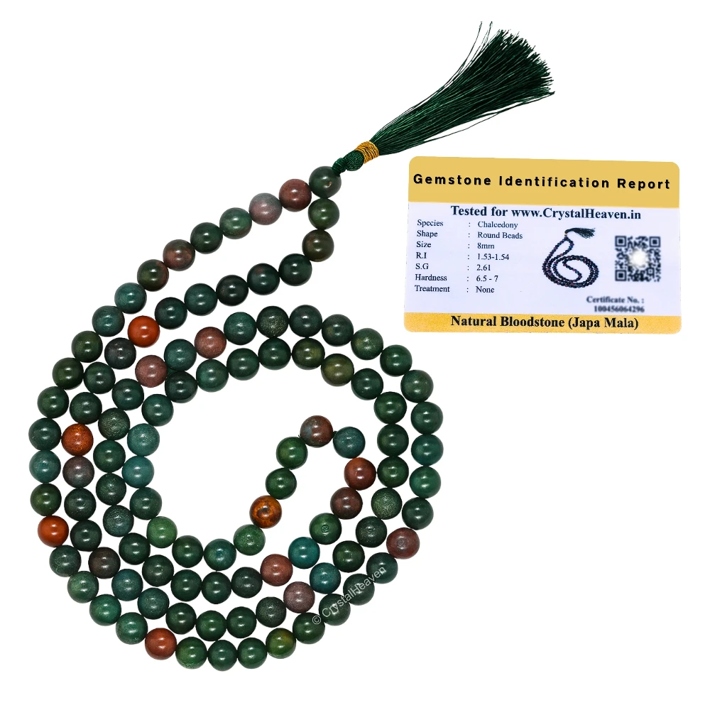 Bloodstone Japa Mala (Without Knot)