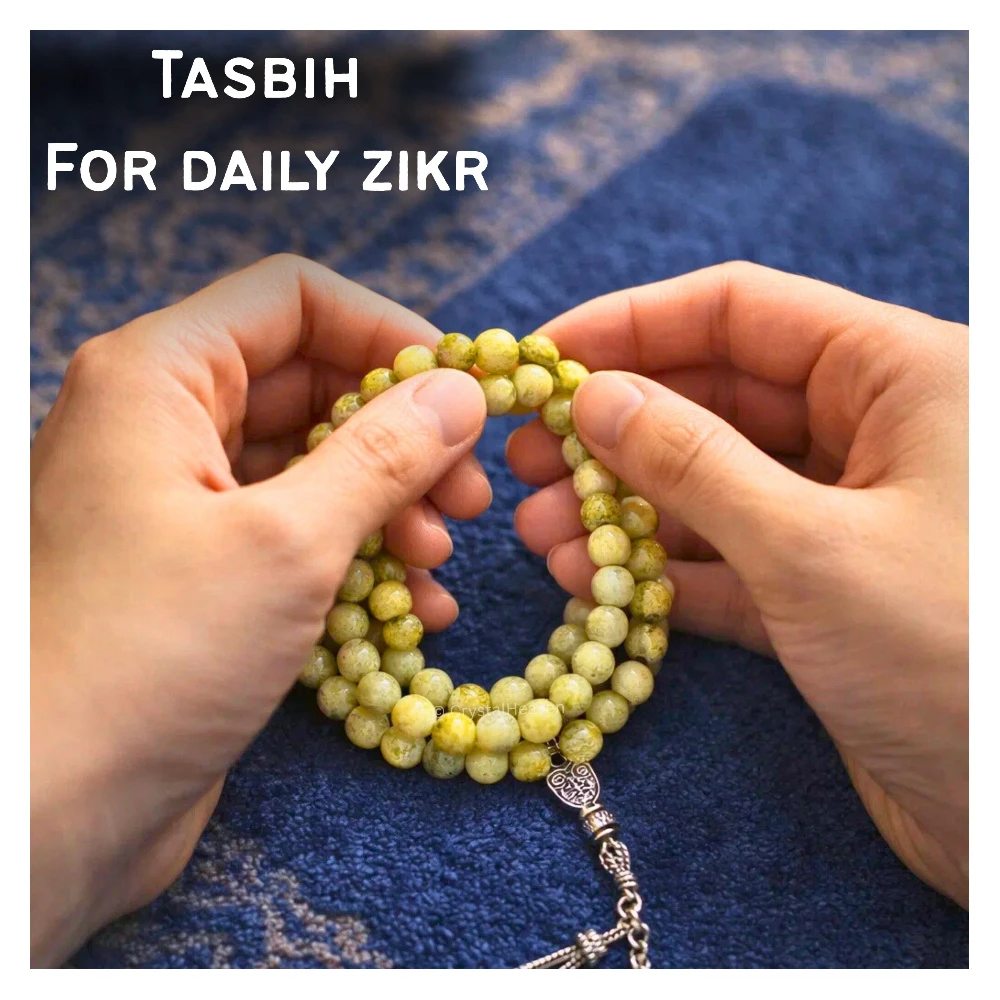 Serpentine Crystal Tasbih (Silver)