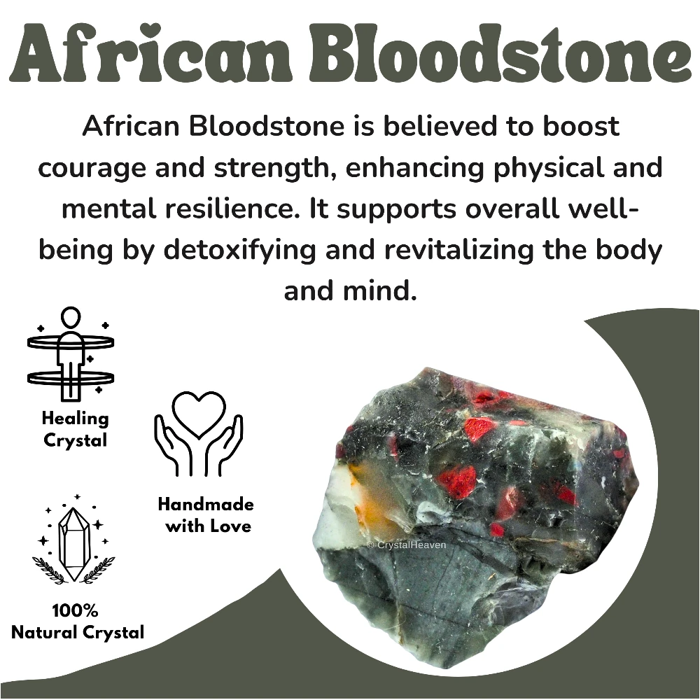 Raw African Bloodstone Crystals (2 Pieces)