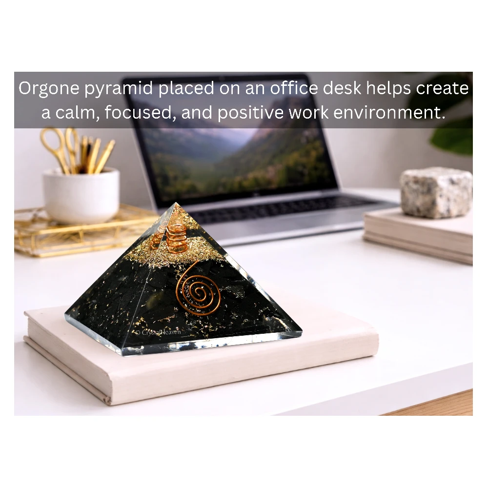 Black Tourmaline Orgone Pyramid (Copper Coil)