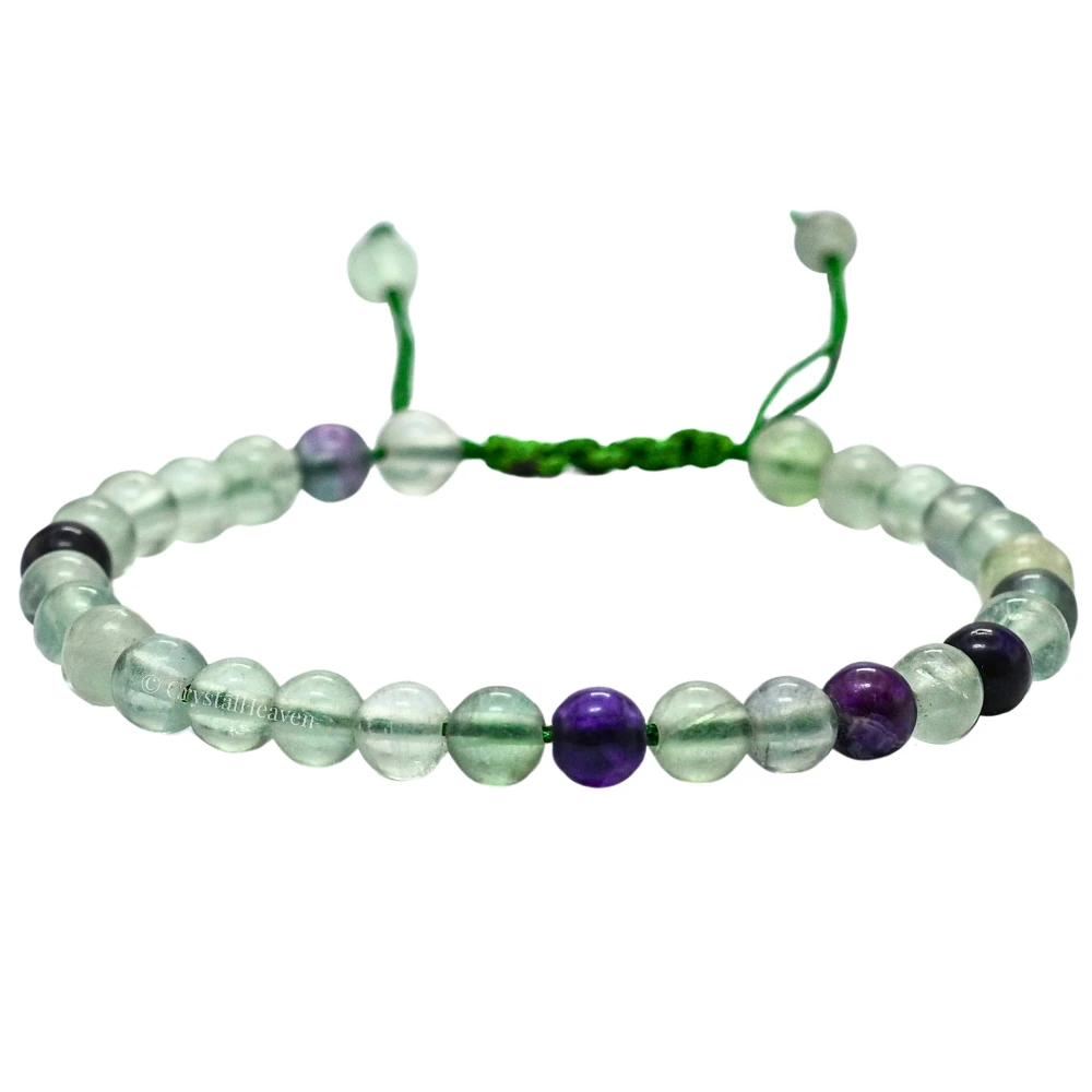 Multi Fluorite Healing Crystal Bracelets - 6mm Beads (Adjustable)