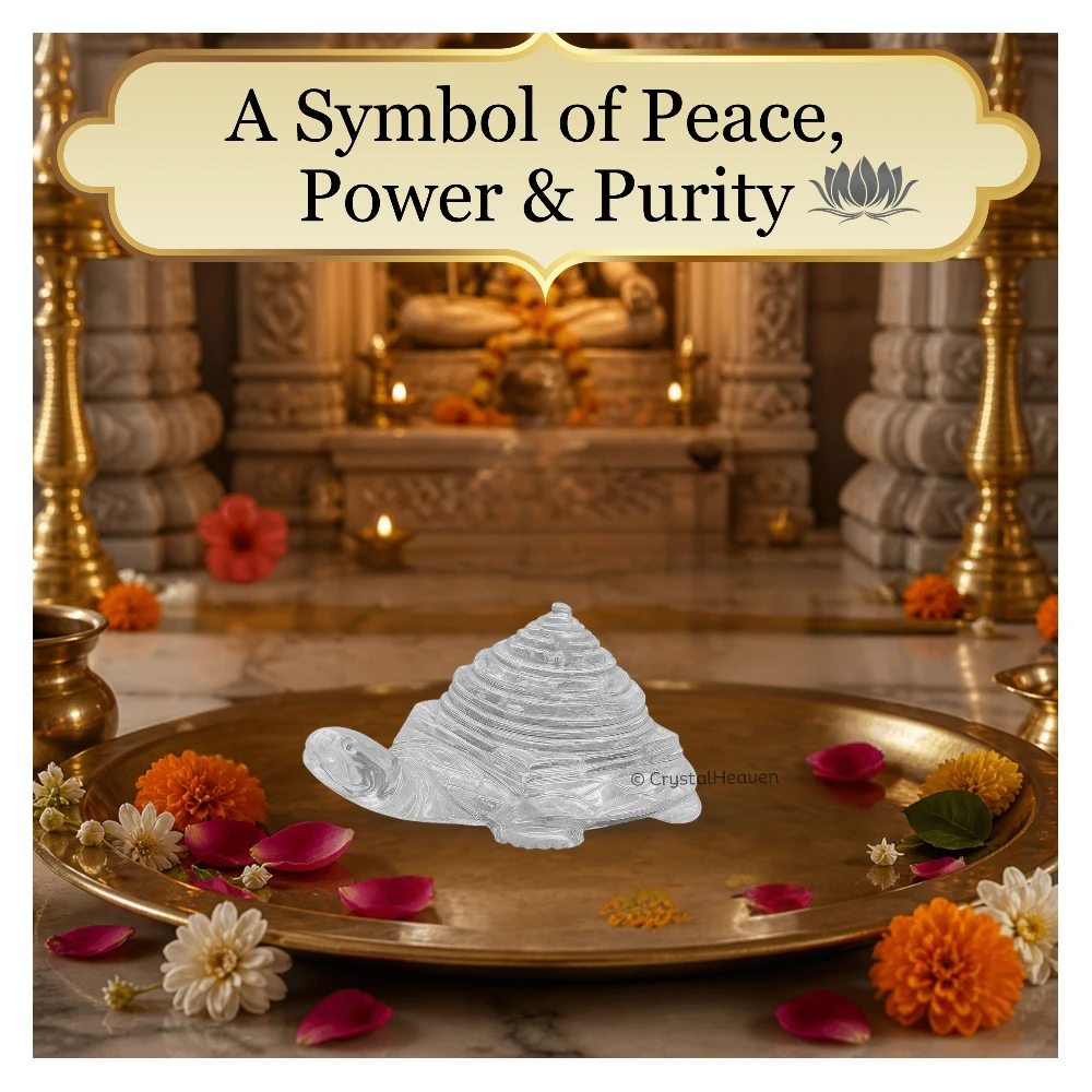 Sphatik Shree Yantra with Tortoise (30-50 Gram)