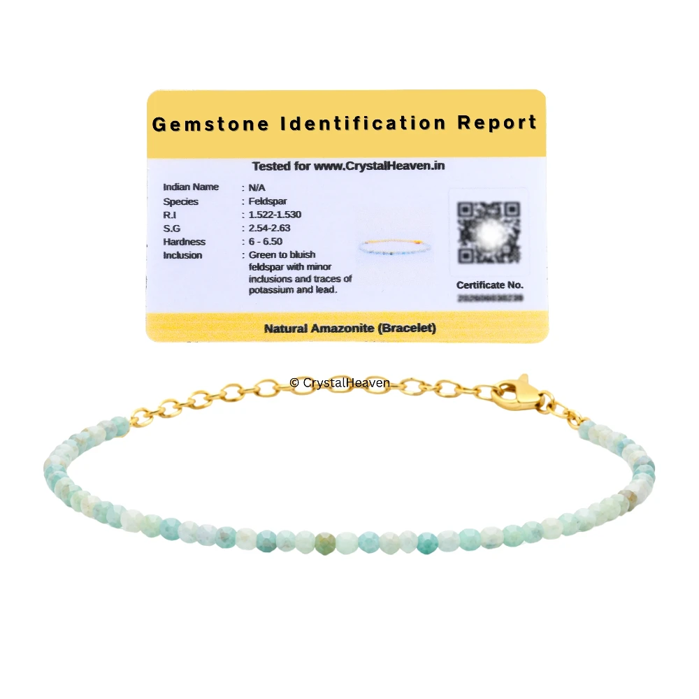 Amazonite Bracelets - 2mm Faceted Beads (Gold)