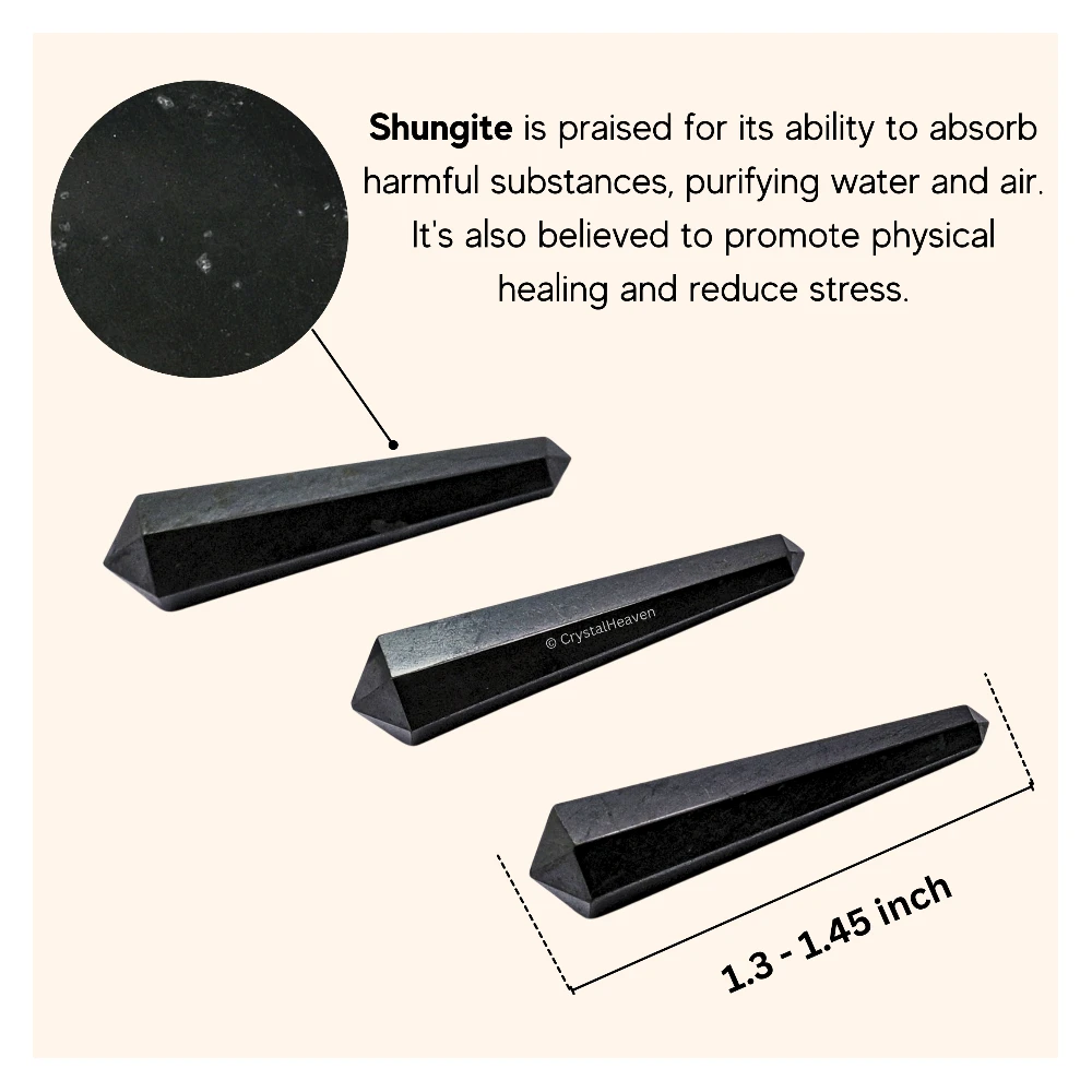 Shungite Pencil Points (Double Terminated) (Set of 10)