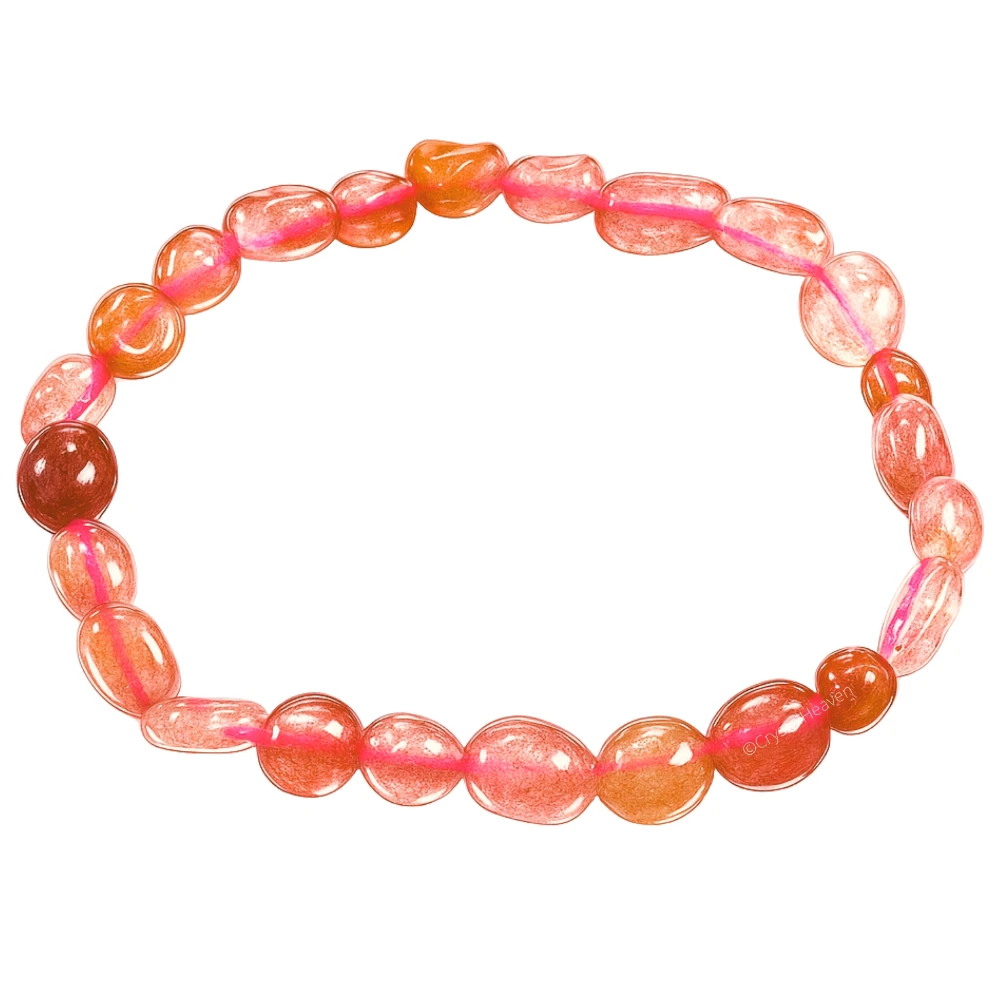 Strawberry Quartz Tumbled Bracelet (Elastic)