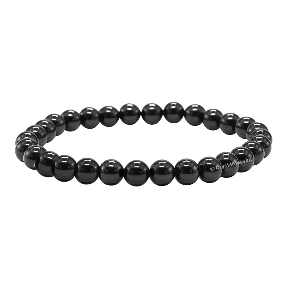 Black Tourmaline Healing Crystal Bracelets - 6mm Beads