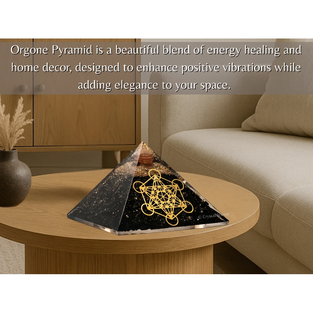 Shungite Orgone Pyramid (Metatron Cube)