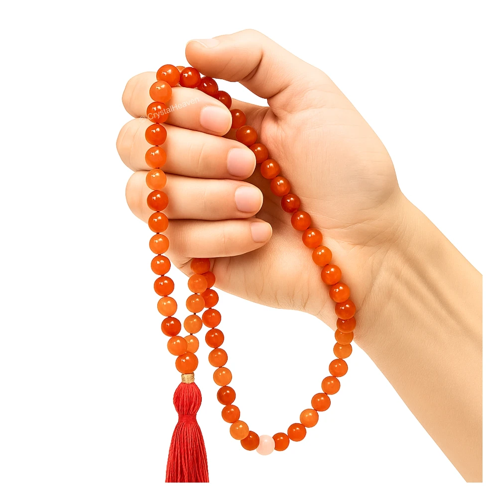 Carnelian Japa Mala (Without Knot)