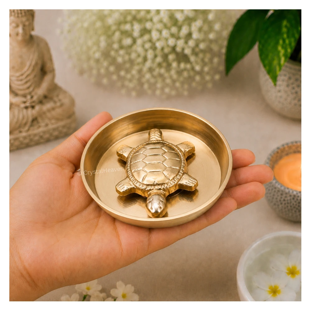 Premium Tortoise with Plate Bass Idol Figurine (80 Gram, 2.5 Inch)