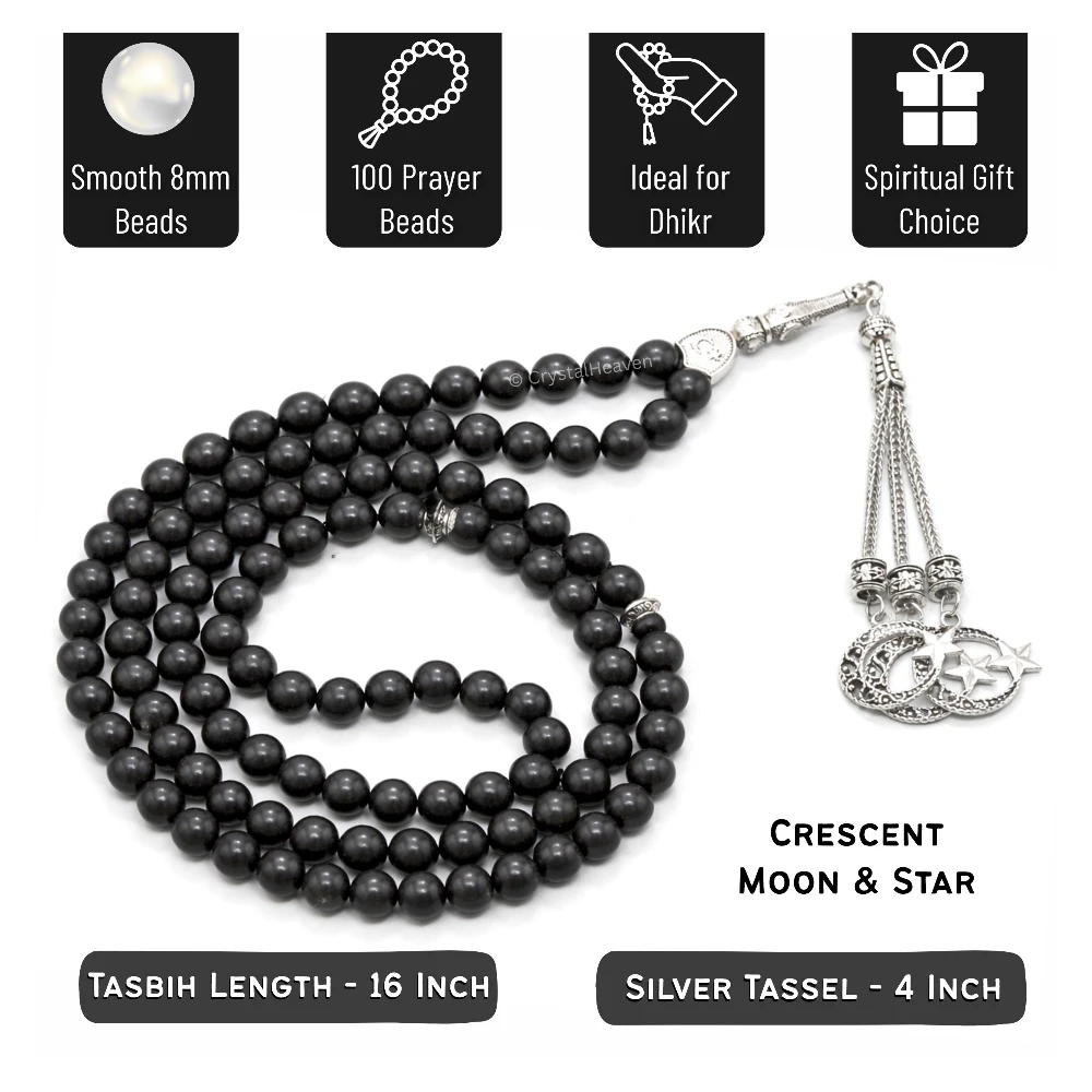 Shungite Crystal Tasbih (Silver)