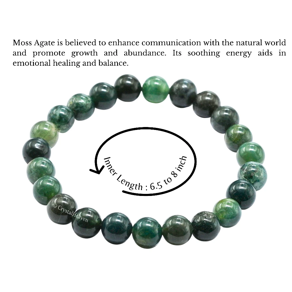 Moss Agate Bracelet (Elastic)