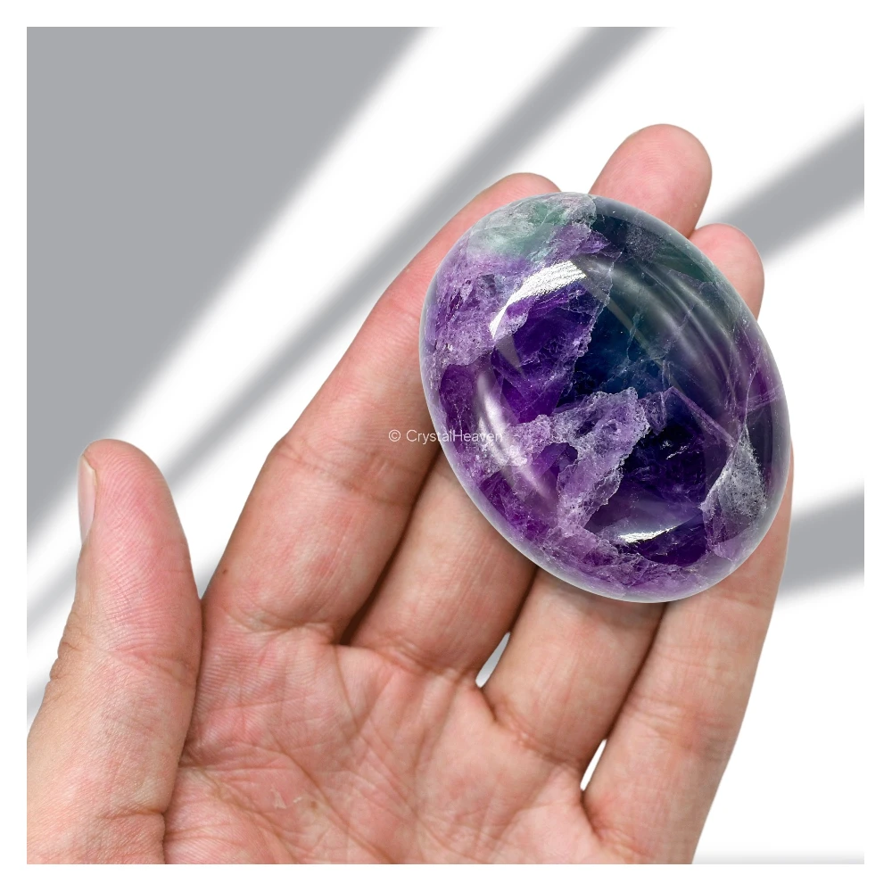 Purple Fluorite Palm Stone