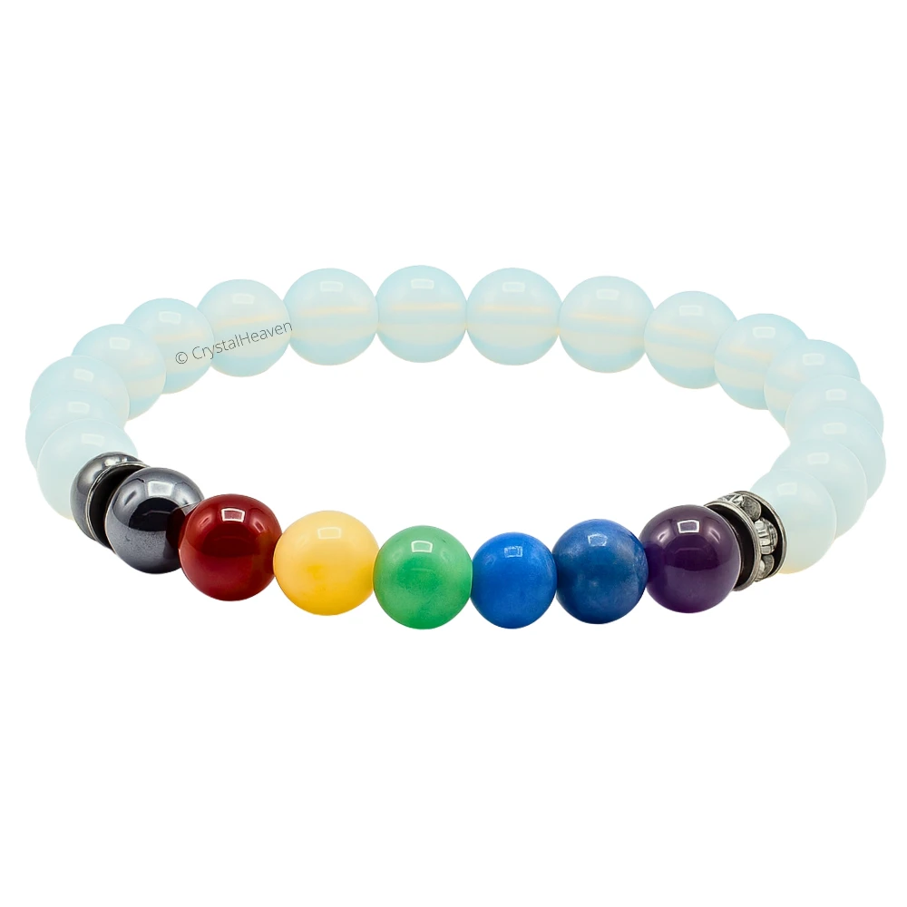 Opalite with Chakra Bracelet (Elastic)