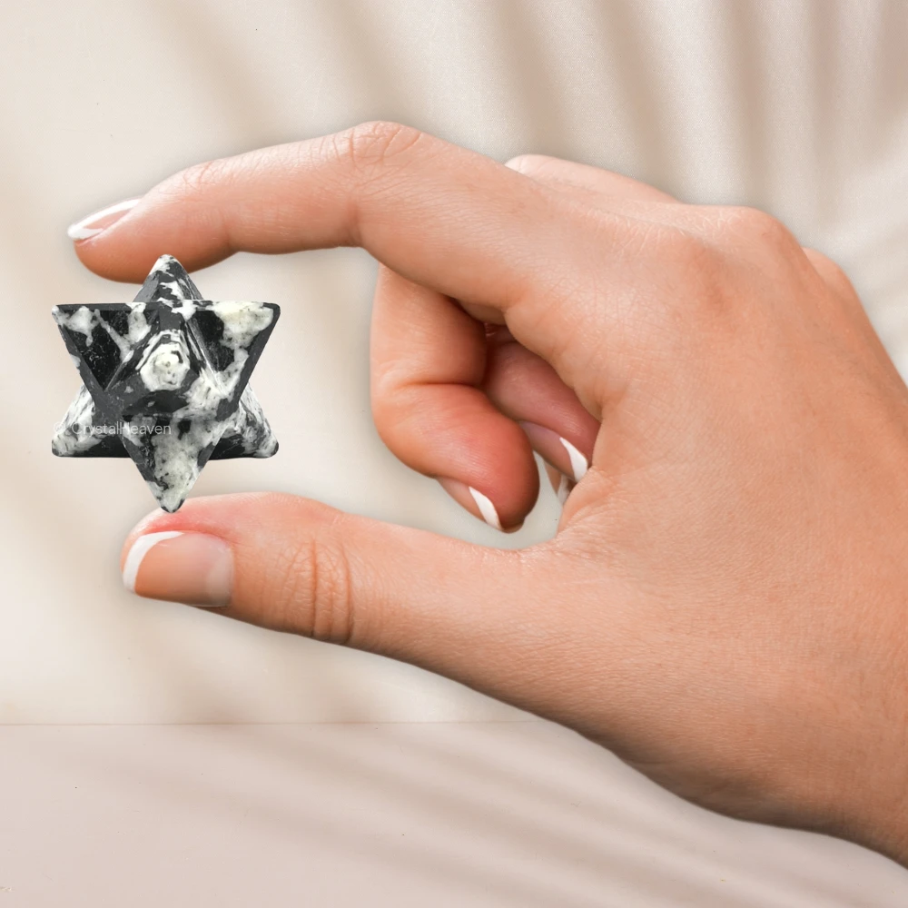 Black & White Tourmaline Crystal Merkaba (20-25 mm)