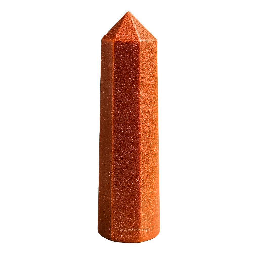 Red Goldstone Crystal Tower