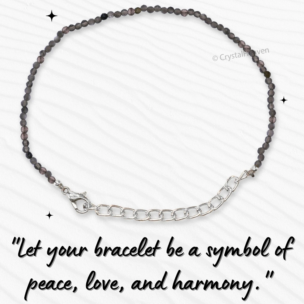 Grey Cats Eye Bracelets - 2mm Faceted Beads (Silver)