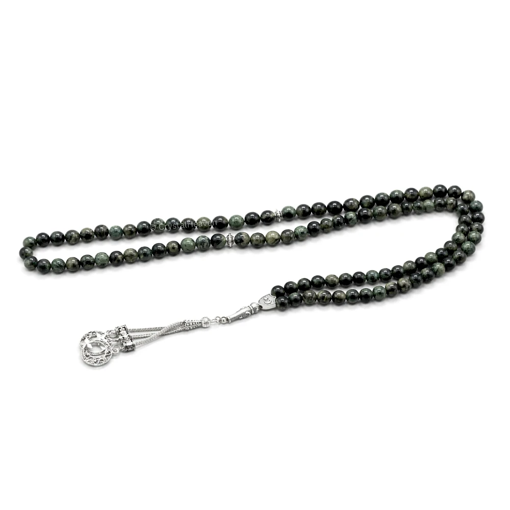 Kambaba Jasper Crystal Tasbih (Silver)