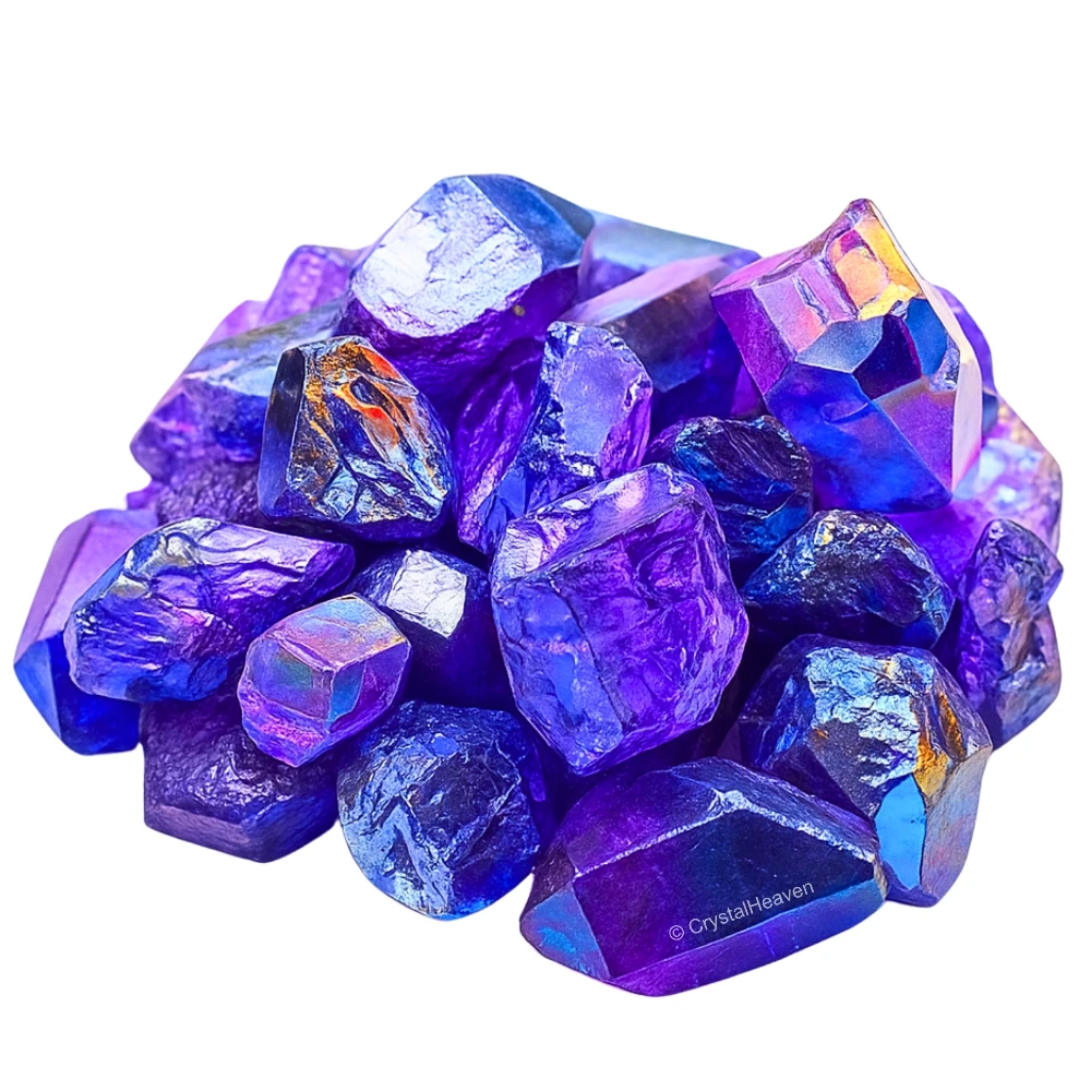 Raw Amethyst-Tanzine Aura Quartz Crystals (2 Pieces)