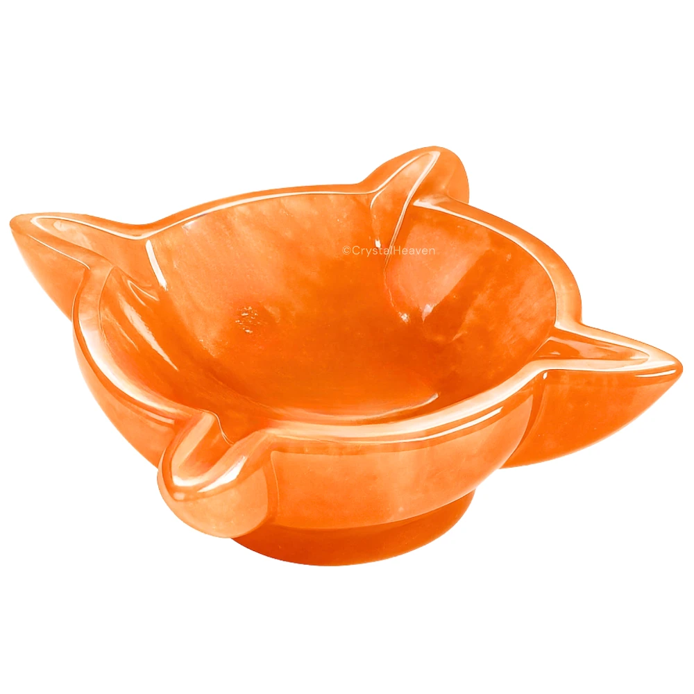 Red Aventurine Crystal Diya - 4 Batti