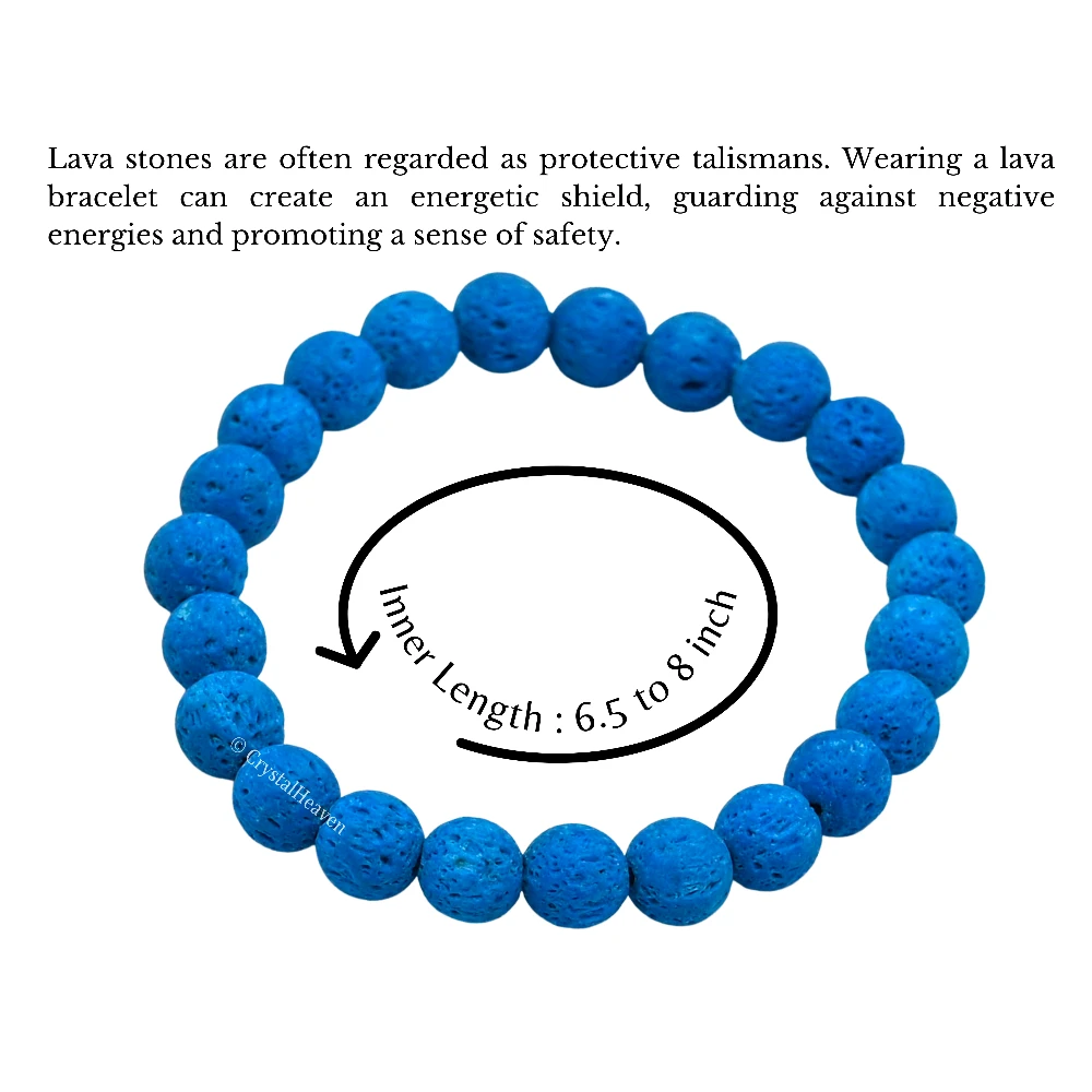 Blue Lava Stone Bracelet (Elastic)