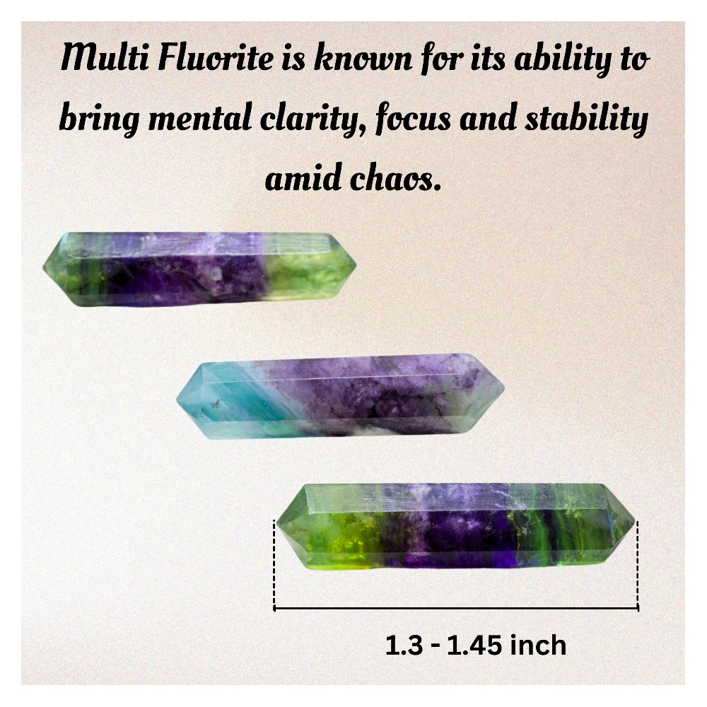 Multi Fluorite Pencil Points (Double Terminated) (Set of 10)