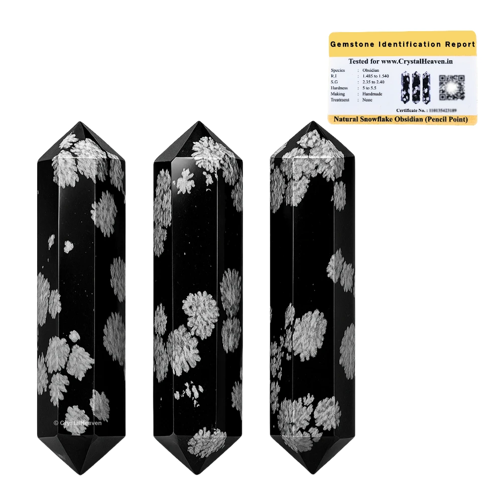 Snowflake obsidian Pencil Points (Double Terminated) (Set of 50)