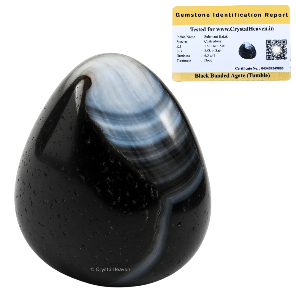 Tumbled Black Sulemani Hakik Stone (30 Gram)