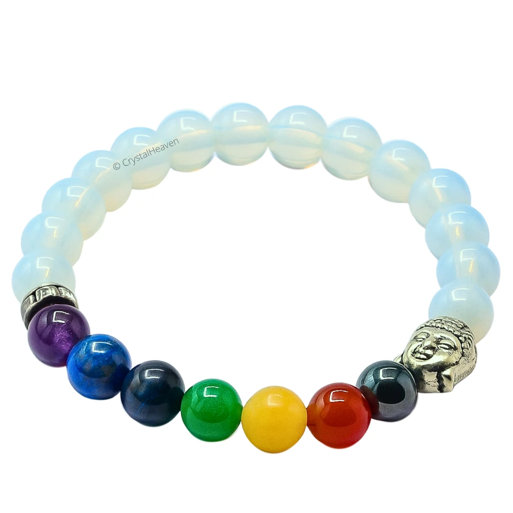 Opalite Chakra With Buddha Bracelet (Elastic)