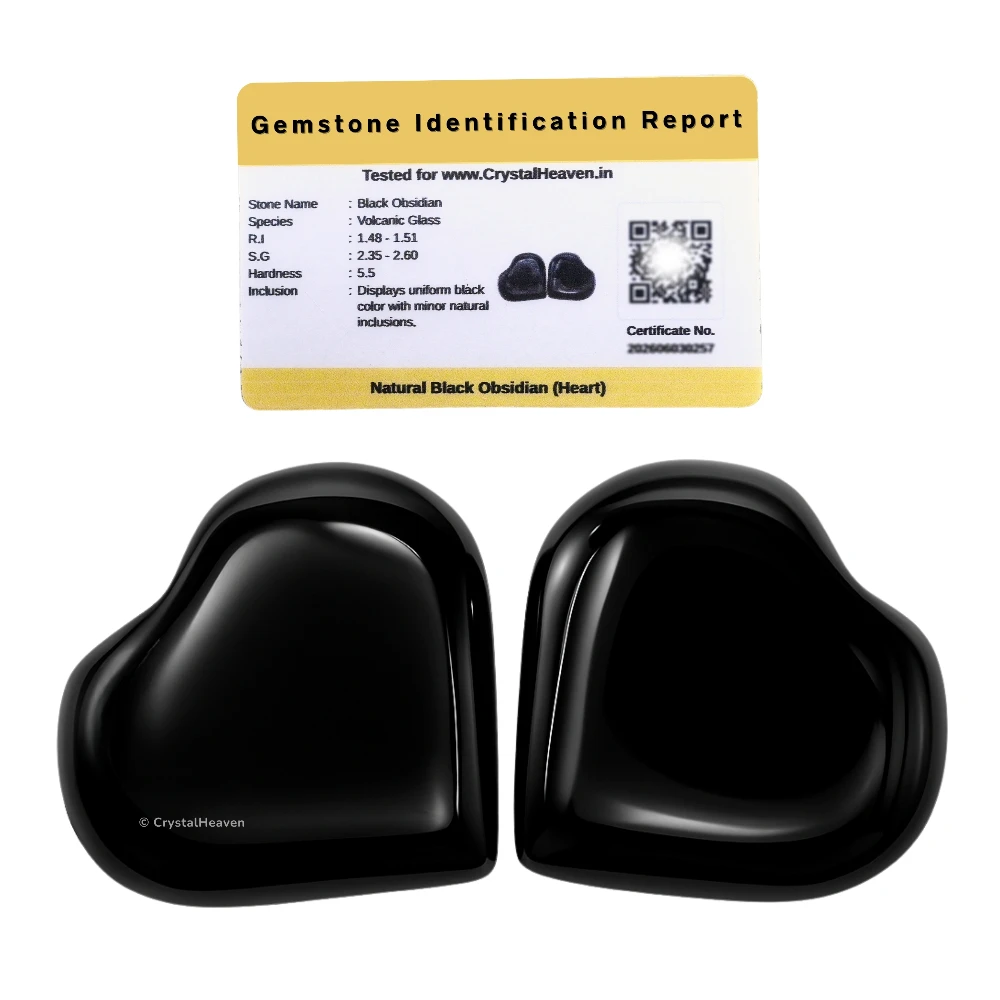 Black Obsidian Mini Heart (Pack of 2)