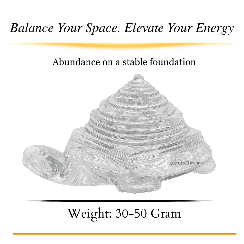Sphatik Shree Yantra with Tortoise (30-50 Gram)