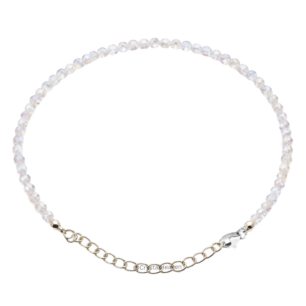 Rainbow Moonstone Bracelets - 2mm Faceted Beads (Silver)