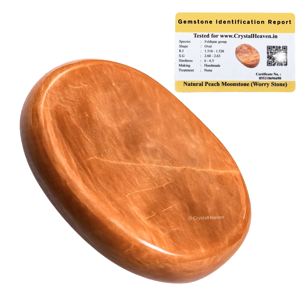 Peach Moonstone Worry Stone