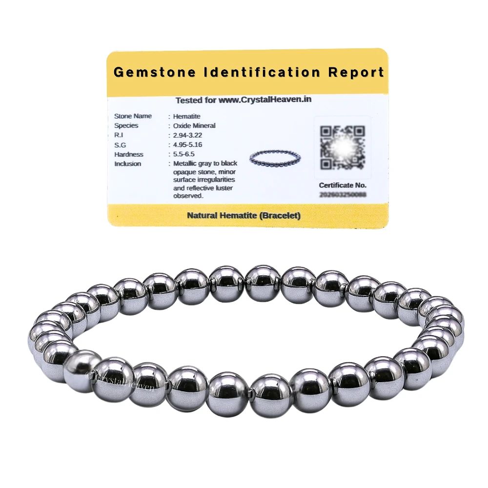 Silver Hematite Healing Crystal Bracelets - 6mm Beads